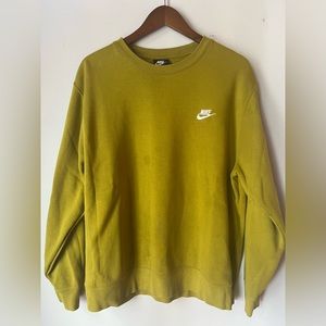 Nike Long Sleeve Crew Neck Sweater, Olive Green, Size L